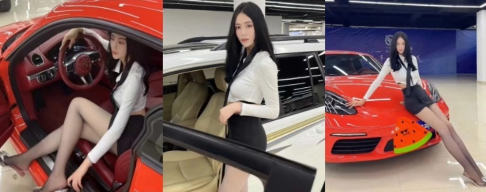 前有抖音擦边卖车 后有小软件颜色直播 保时捷4S店前销售小瑶瑶c下海视频曝光
