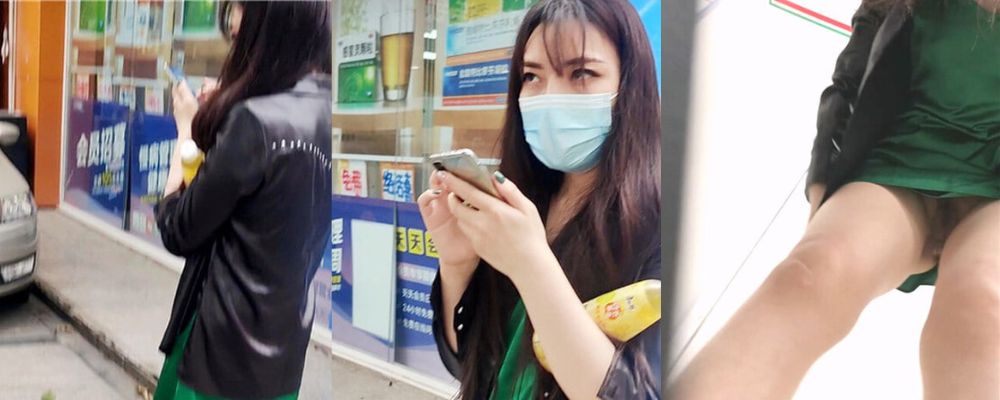 抄底大神超市偷拍绿裙美女 真空出门鲍鱼崭露无遗 下蹲裙底风光让人心驰神往