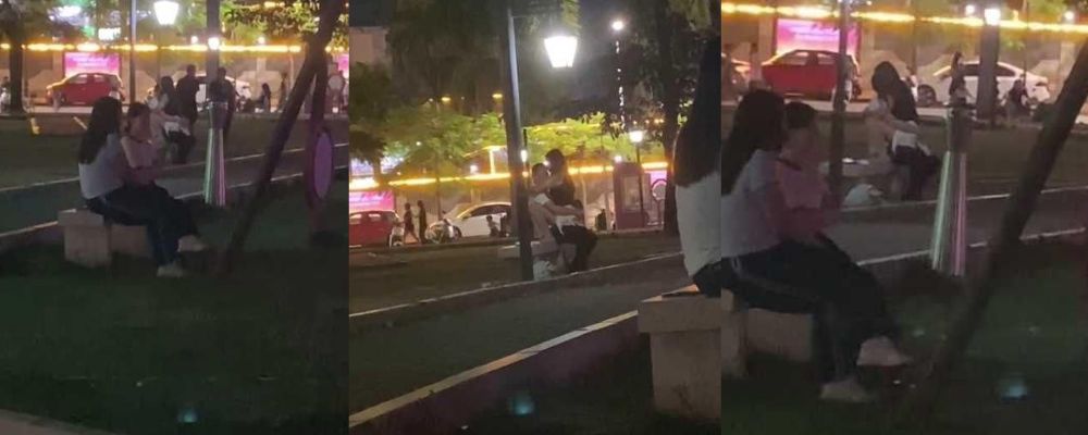 秋意渐浓 欲望迭起 公园惊现情侣打炮 女子上位骑乘大屌看呆旁边学生妹