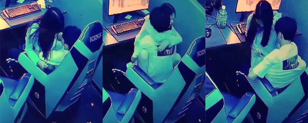 现在的年轻人就喜欢刺激 山东某情侣为了最求刺激在网吧座椅上面做爱操逼