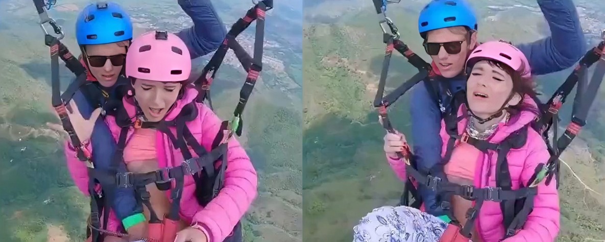 滑翔伞激情新玩法  国外情侣在海拔1000米挑战极限运动式性爱  抠逼视频疯传外网