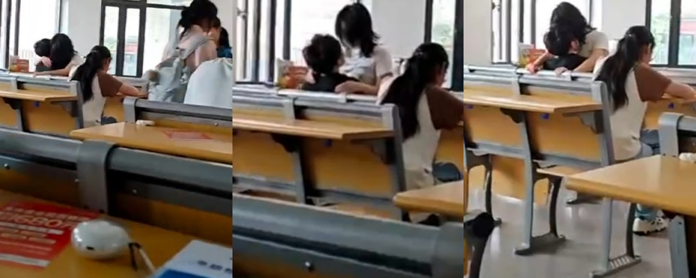 学生情侣教室上演激情一刻 短发女友当众上位骑乘高潮颤抖 360°无死角欣赏亲热瞬间