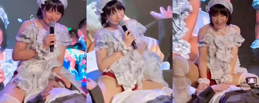 还是日本追星族吃的香啊 粉丝应援会现场痴汉体验艺人坐脸服务 近距离感受女神小穴的芳香