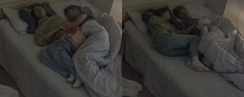 武汉大学出租房内小情侣打炮 被暗藏在角落的针孔摄像头拍到 脱下裤子露出翘臀后入猛插小穴