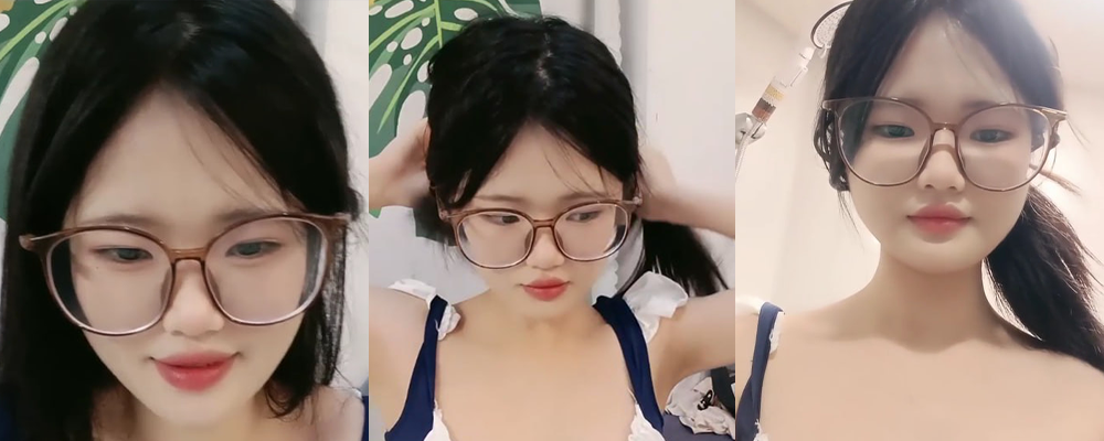 南宁青秀区张韩寒清纯甜美 性感女神眼镜妹女仆制服诱惑 在浴室让男友肏屄内射