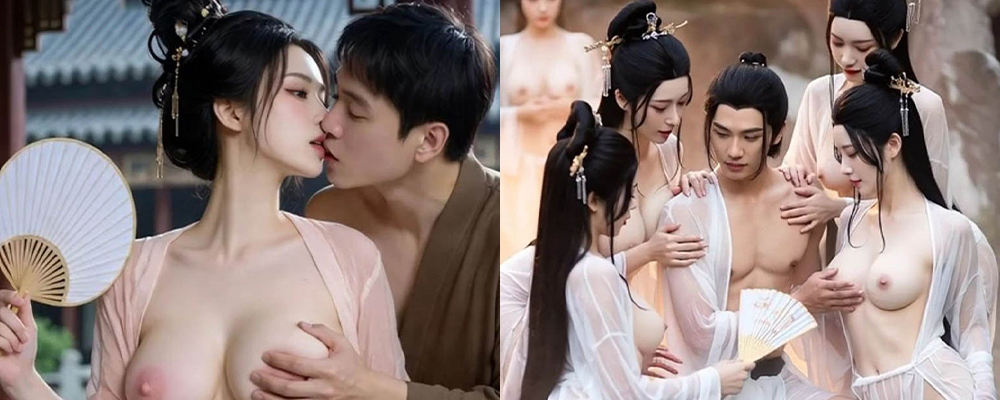 合欢宗秘传温泉双修大法 清纯小师妹轻纱半掩媚眼含春意 粉嫩小舌缠绵舔舐全身