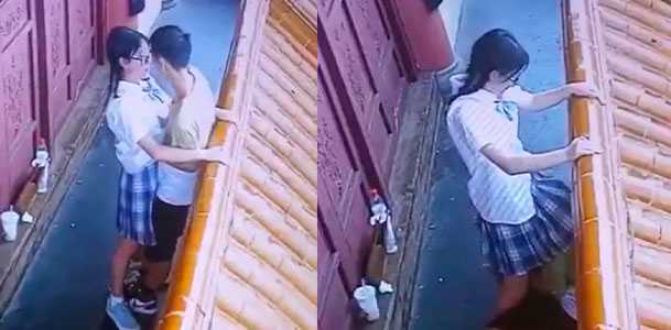 『监控泄密』两学生在监控下干柴烈火调情,最后还干起来了