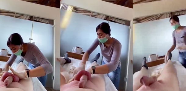 处男割包皮前护士帮忙脱毛 没想到手轻轻碰几下就给碰射了