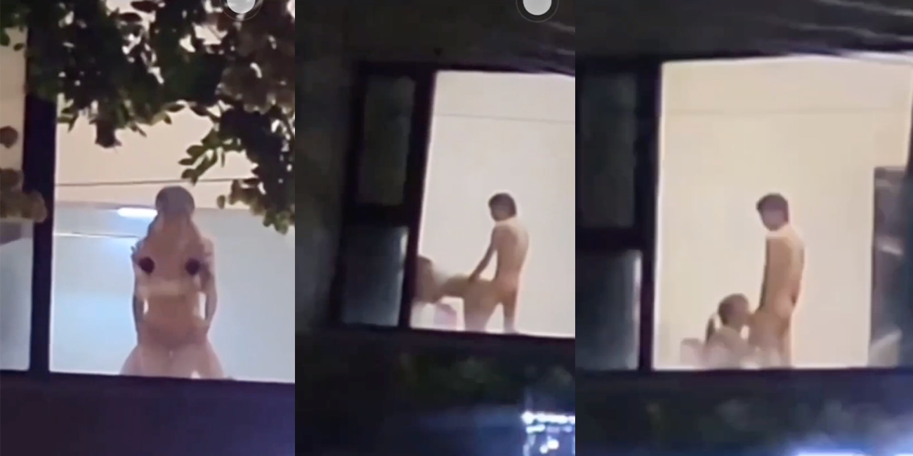 项城国宾慕云酒店双马尾 小情侣落地窗前忘情啪啪 殊不知楼下大神尽情偷拍!