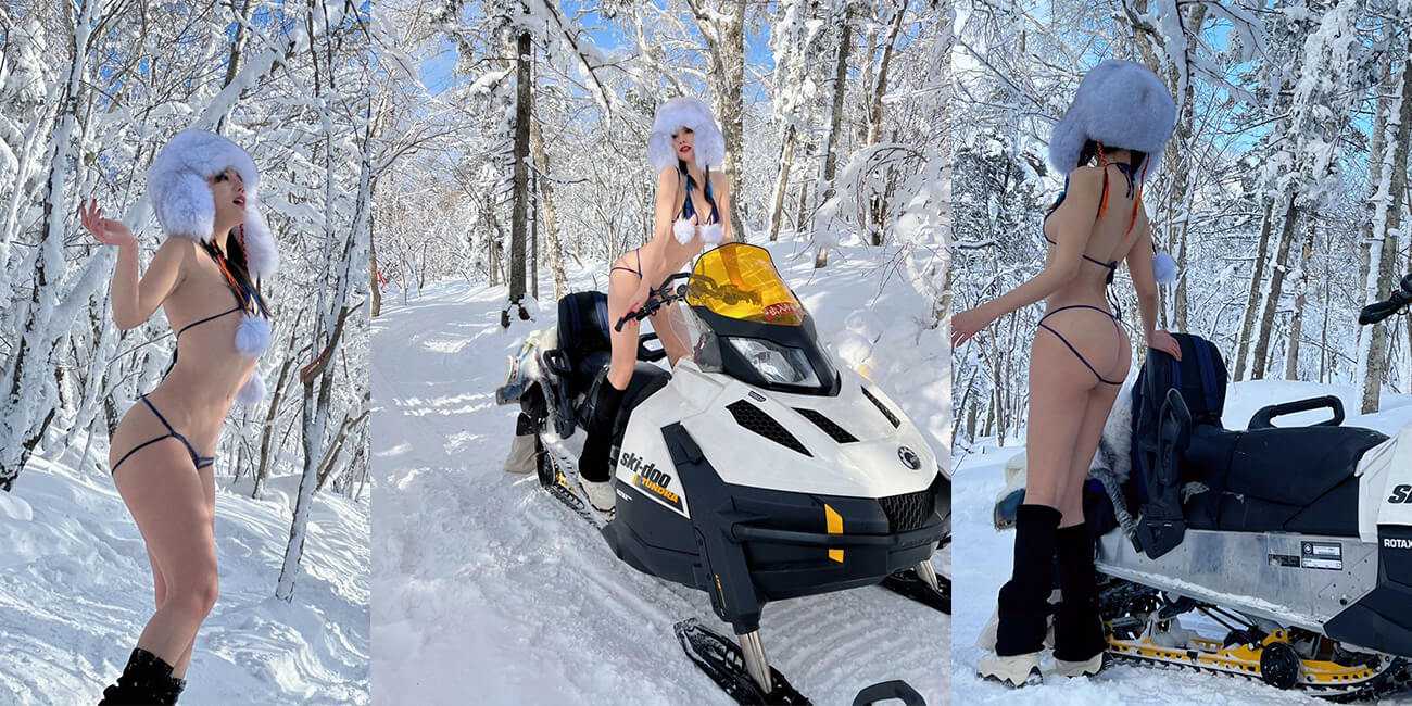 最骚鸡得网黄 馒头穴女神阿朱 又出来搞事情了!!化身雪国精灵 让你看看来自冬季雪地里精灵的化身