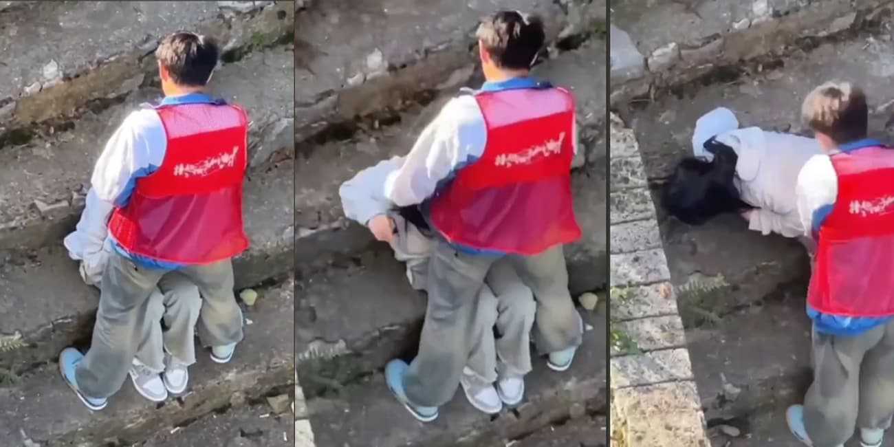 新型人工呼吸 登山女半路异常难受 工作人员掏出鸡吧口交 一会就好了