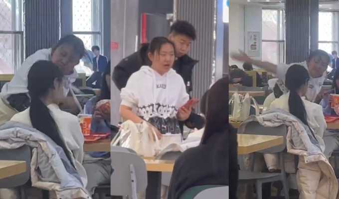 哈尔滨师范大学胖妹在食堂三掌定乾坤 把勾引自己对象的女生打的一动不动