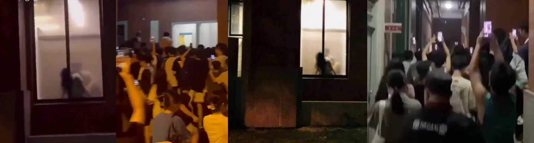 <活春宫>广东财经大学华商学院 几百人看两人厕所啪啪啪,男主跑了,留女主一人在这