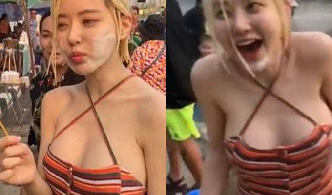 泼水节要说玩的开还得是国外啊 专攻小姐姐们的隐私部位 全裸起舞真是活菩萨